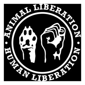 Human Liberation Animal Liberation Decal (White)